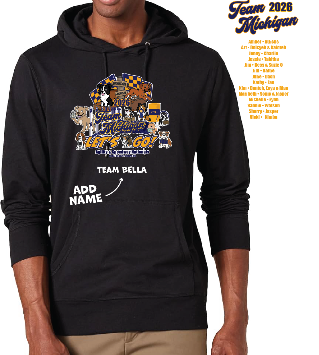 TEAM MICHIGAN 2026 T-SHIRT HOODIE