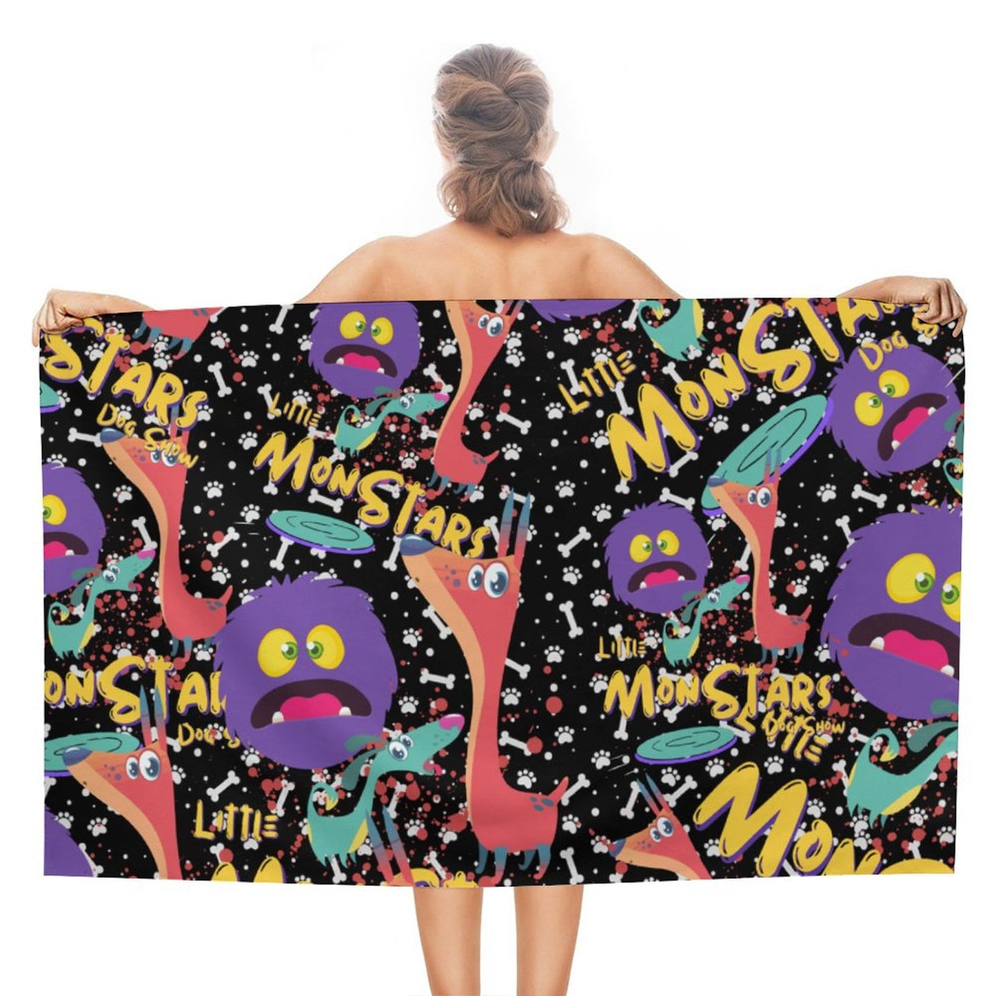 LITTLE MONSTERS Beach Towel for Adults (All-Over Printing)