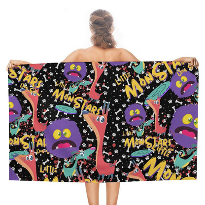 LITTLE MONSTERS Beach Towel for Adults (All-Over Printing)
