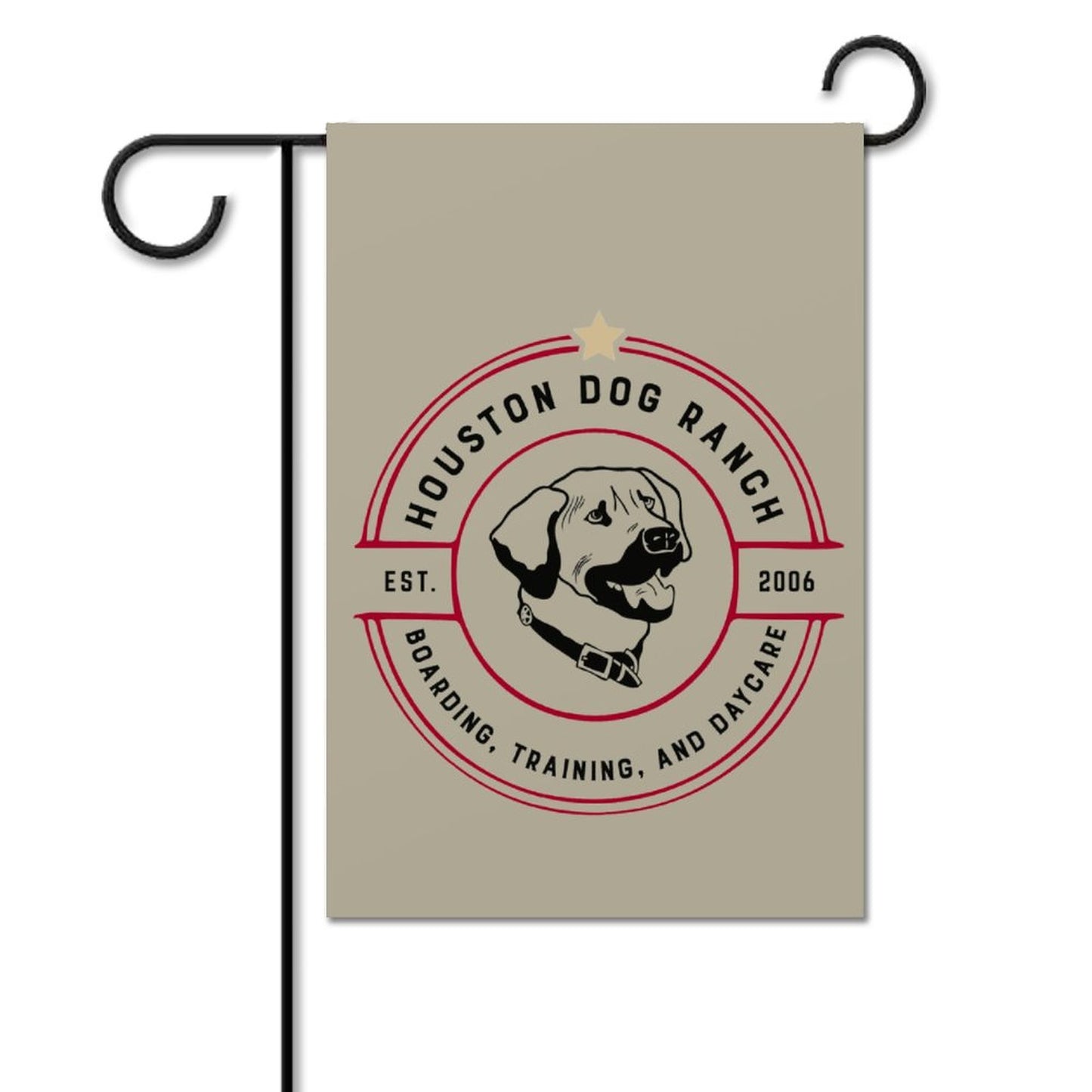 HOUSTON DOG RANCH  Garden Flag (2 Pics on 2 Sides)-12"x18"