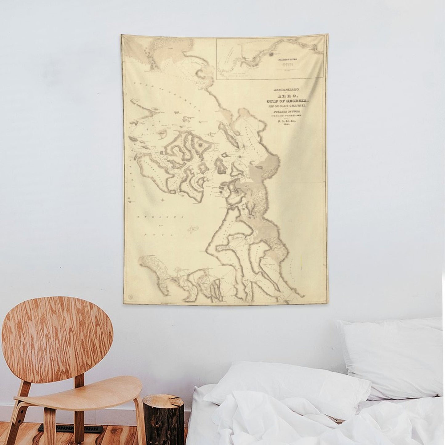 Wall Art with Vertical Tapestry