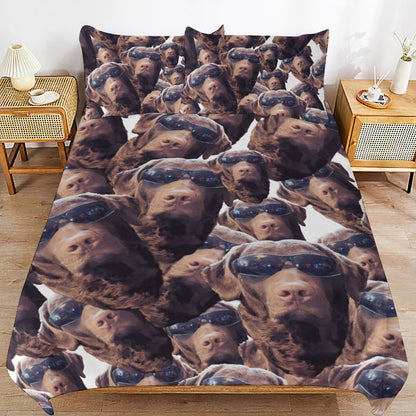 FOXY LADY _ LAB _ COLLAGE FACE DESIGN - 3-Piece Bedding Set-86"×70"/ 218×177cm (Dual-sidede Printing)