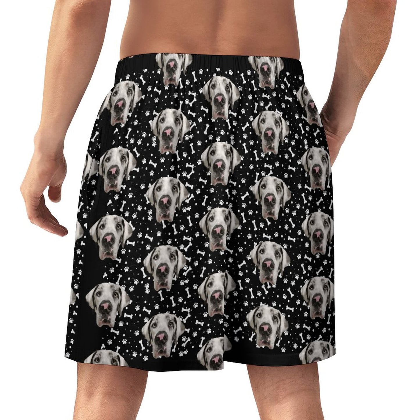 FACE w PAWS-n-BONES  Pajama Shorts for Men