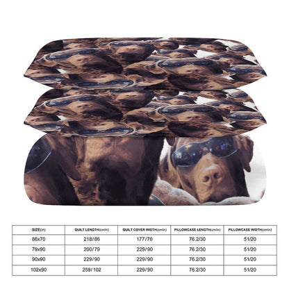 FOXY LADY _ LAB _ COLLAGE FACE DESIGN - 3-Piece Bedding Set-86"×70"/ 218×177cm (Dual-sidede Printing)