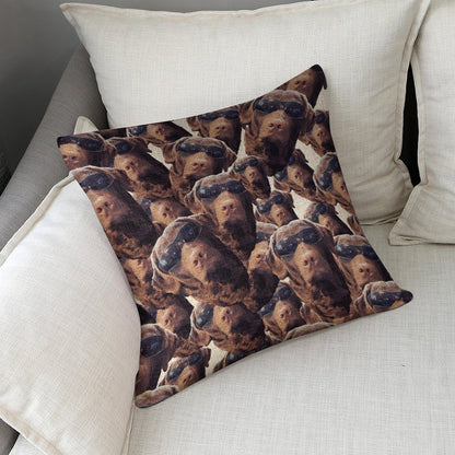 FOXY LADY _ LAB _ COLLAGE FACE DESIGN -Personalized Photo Pillowcases (Pillow Excluded) (Dual-sided Printing)