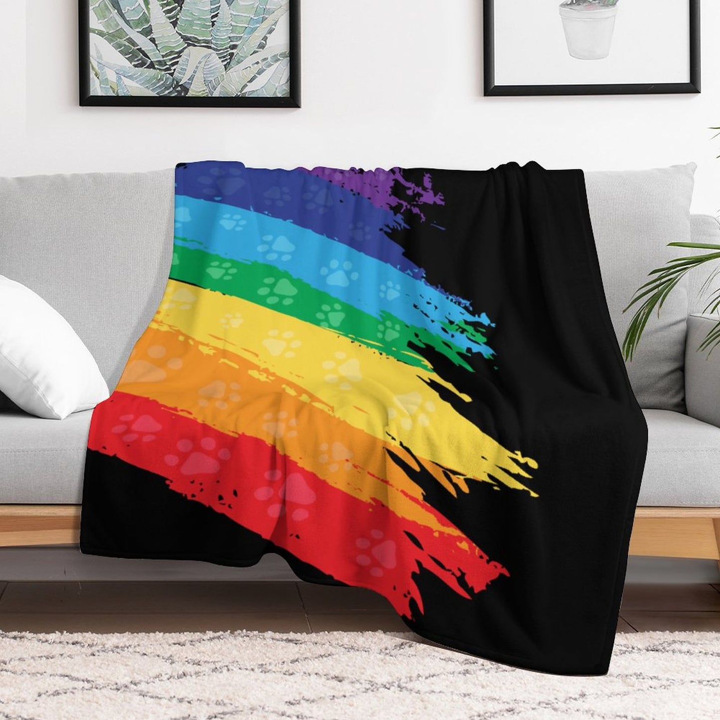 RAINBOW PAWS Throw Blanket