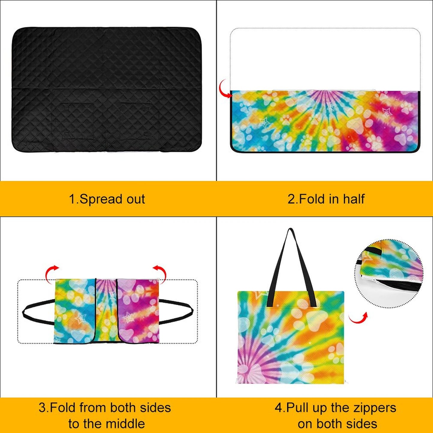 GROOVY PAWS  Zipper Foldable Picnic Mat