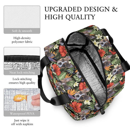 HAWAIIAN STYLE FACE - Insulated Lunch Bag with Pocket