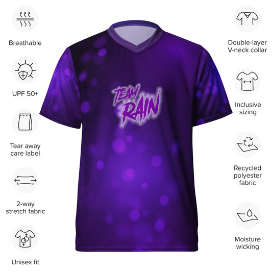 RAIN - Purple Recycled unisex sports jersey