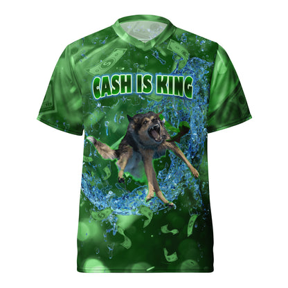 CASH IS KING Recycled unisex sports jersey