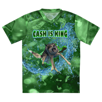 CASH IS KING Recycled unisex sports jersey