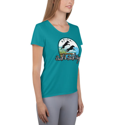 DUCKS & DOGS  CUSTOM   All-Over Print Women's Athletic T-shirt