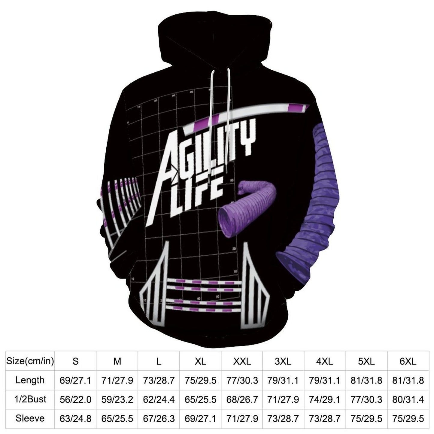 AGILITY LIFE BLACK Hoodie   - Polyester