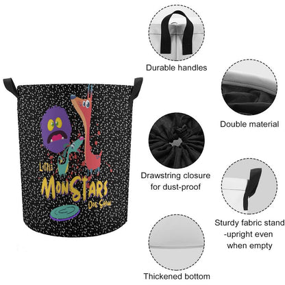 LITTLE MONSTERS Drawstring collapsible Laundry Basket