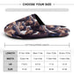 FOXY LADY _ LAB _ COLLAGE FACE DESIGN - Flannel Men's Cotton Slippers