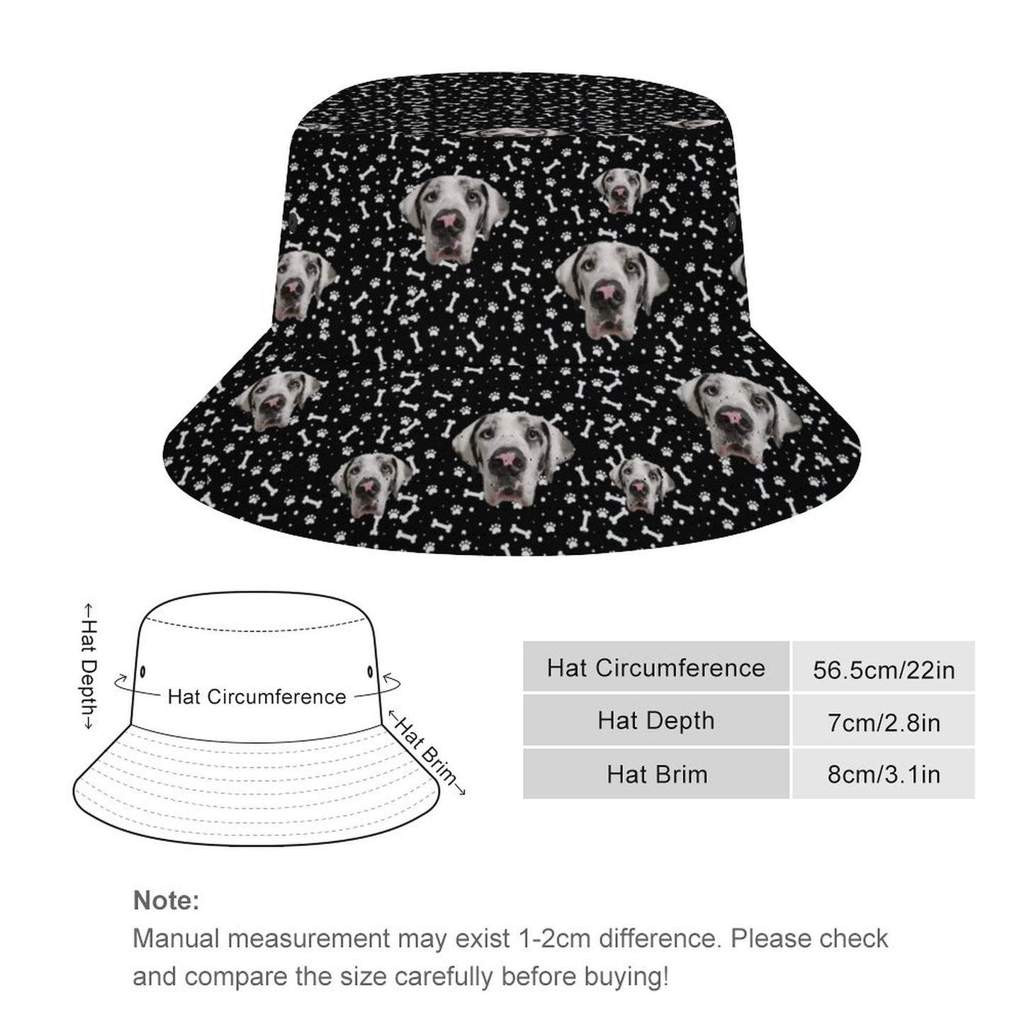 FACE w PAWS-n-BONES Bucket Hat