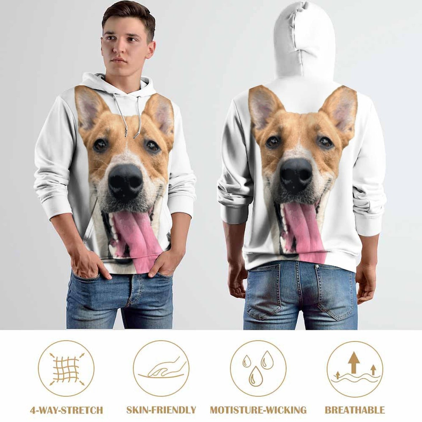 QUILL FACE - Printed Hoodie for Men