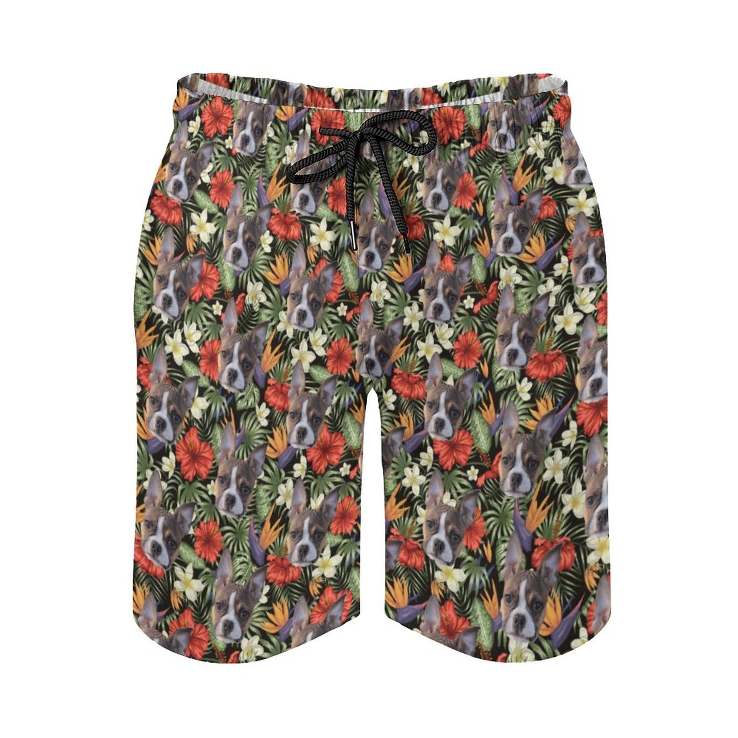 HAWAIIAN STYLE FACE - Men's Beach Shorts with Pockets