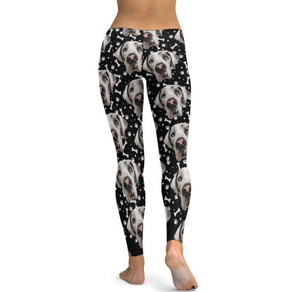 FACE w PAWS-n-BONES  Yoga Pants