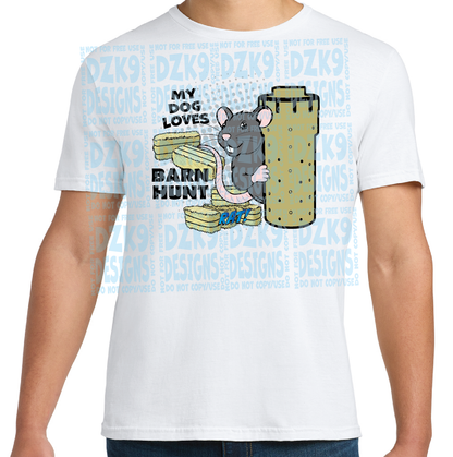 My dog loves barn hunt - Rat Cartoon  T-Shirts & More!