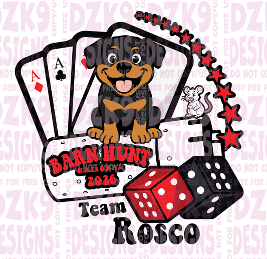 BARN HUNT _ casino  - Custom Dog Cartoon