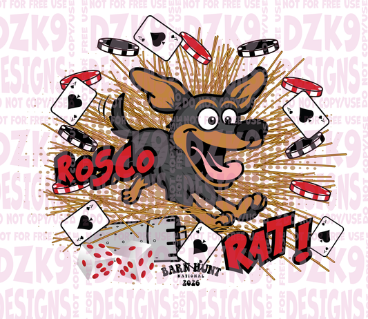 BARN HUNT _ RAT 2026  - Custom Dog Cartoon