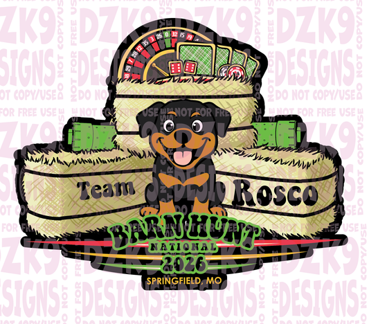 BARN HUNT _ VEGAS  - Custom Dog Cartoon
