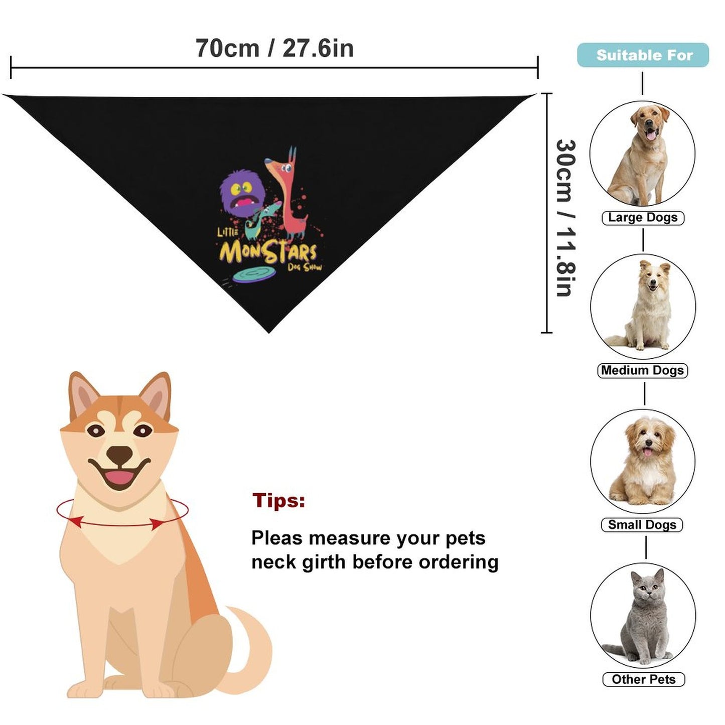 LITTLE MONSTERS customized dog bandana
