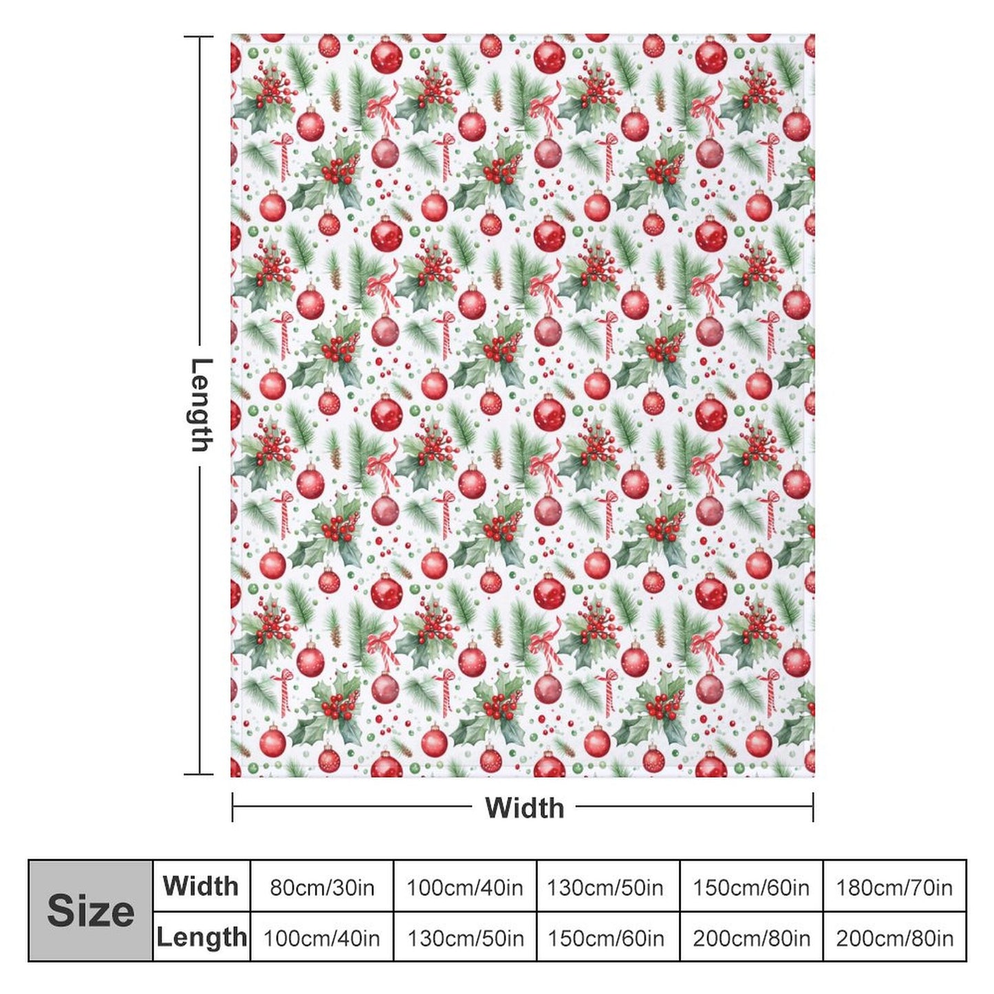 HOLLY ORNAMENT Blanket-50"x60" (Dual-sided Printing) GEORGIA GRACE