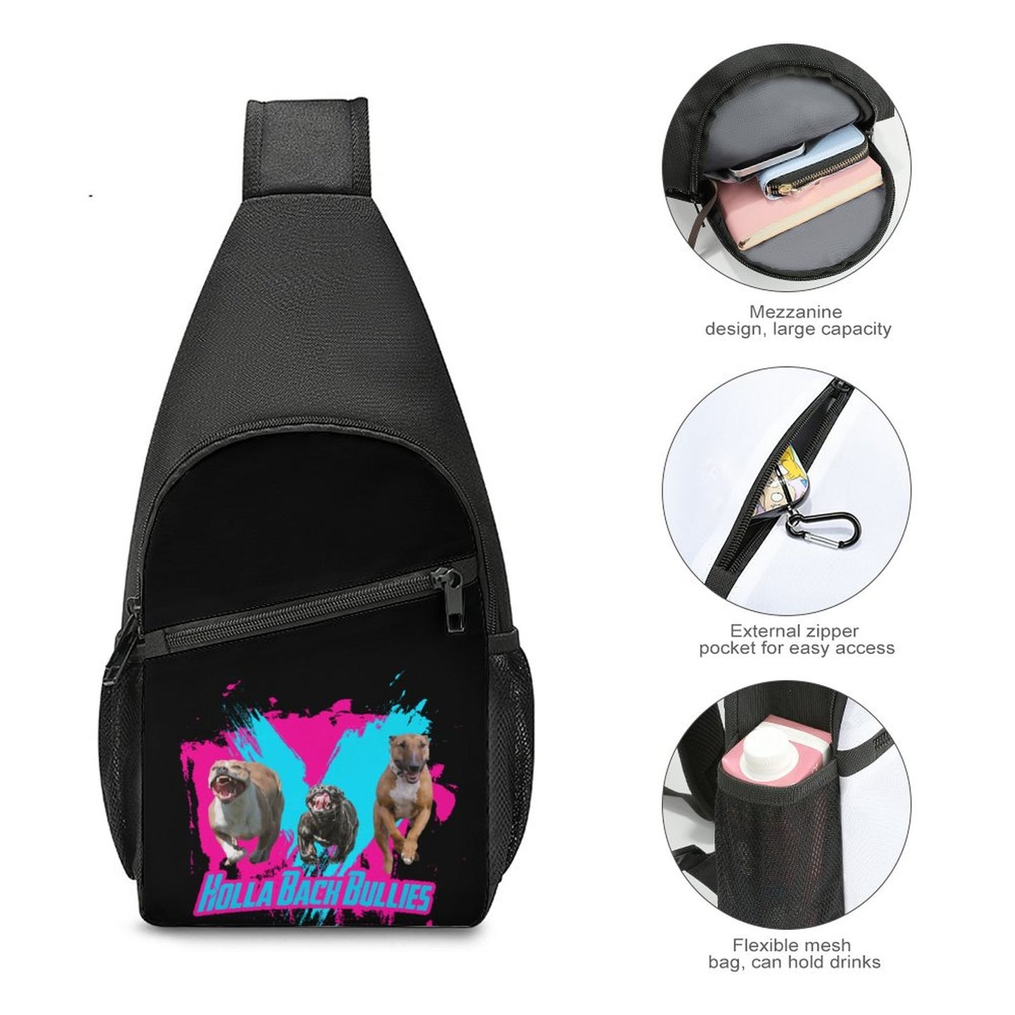 HOLLA BACK BULLIES Personalized Sling Bags with Single Shoulder A002