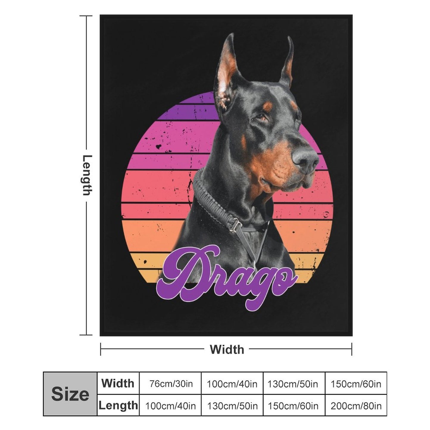 DRAGO -  Flannel Throw Blanket-60"x80"