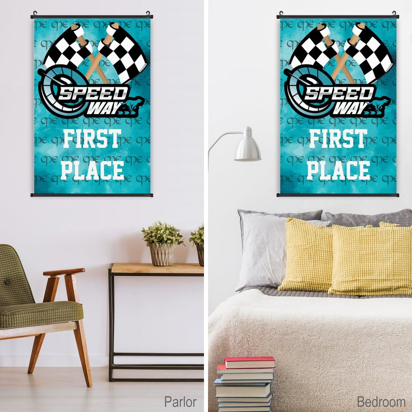 CPE SPEEDWAY AWARD Canvas Hanging Poster with Scrolls-16"x24"