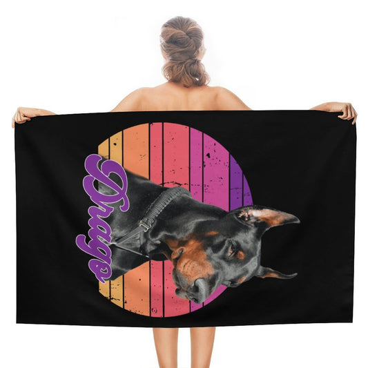 RETRO SUNSET DRAGO - Beach Towel for Adults (All-Over Printing)