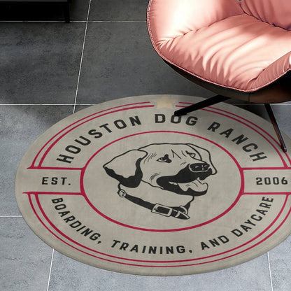 HOUSTON DOG RANCH Round Coral Velvet Warm Floor Mat