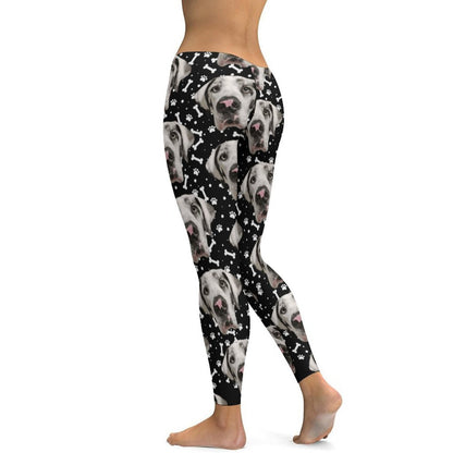 FACE w PAWS-n-BONES  Yoga Pants