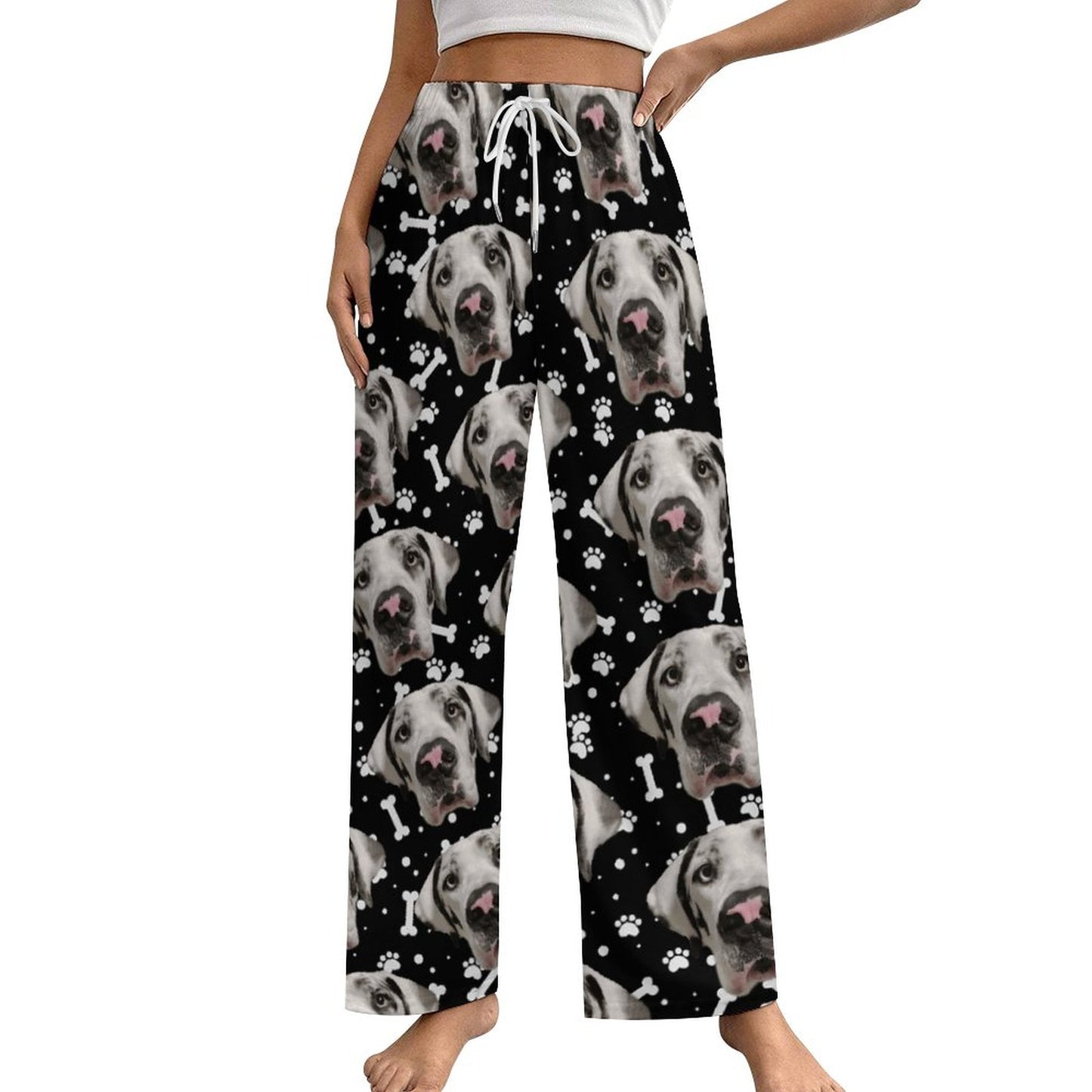 FACE w PAWS-n-BONES  Wide Leg Pajamas Pants