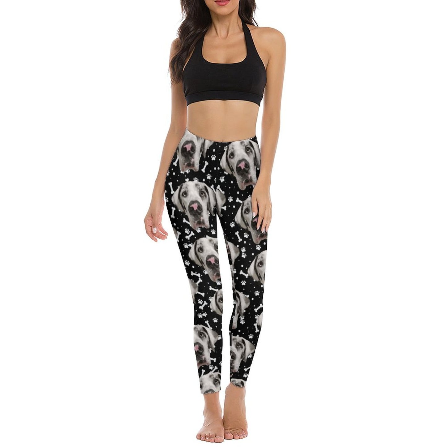 FACE w PAWS-n-BONES  Yoga Pants