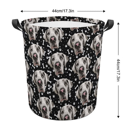 FACE w PAWS-n-BONES Collapsible  Basket