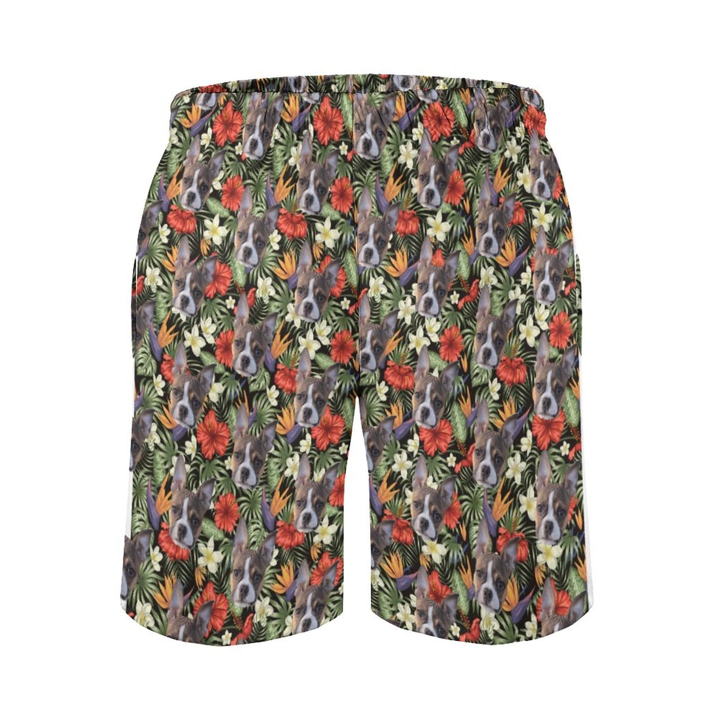 HAWAIIAN STYLE FACE - Men's Beach Shorts with Pockets