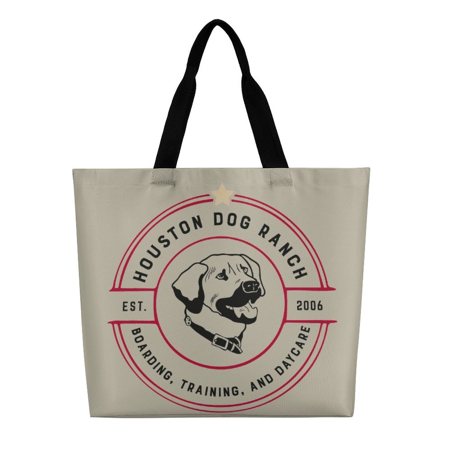 HOUSTON DOG RANCH Large One Shoulder Shopping Bag (All-Over Printing)