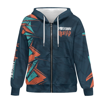 MISSION UPROAR Ladies Loose Zipper Sweatshirt