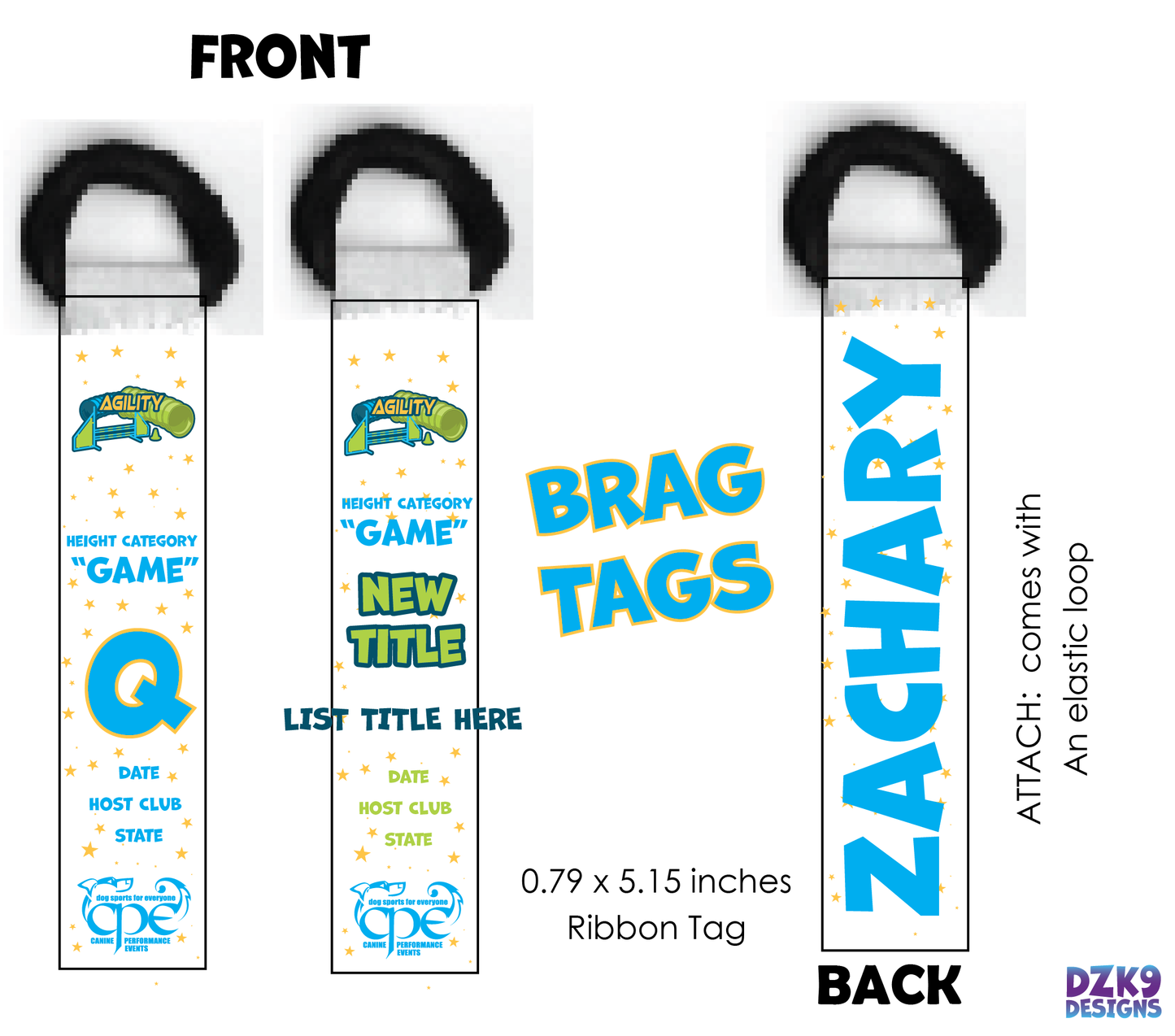 CPE AGILITY BRAG TAGS - TINY RIBBON