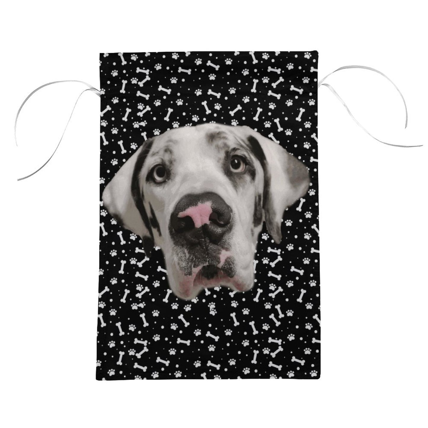FACE w PAWS-n-BONES GARDEN FLAG  ( 2 Sides)-12"x18"
