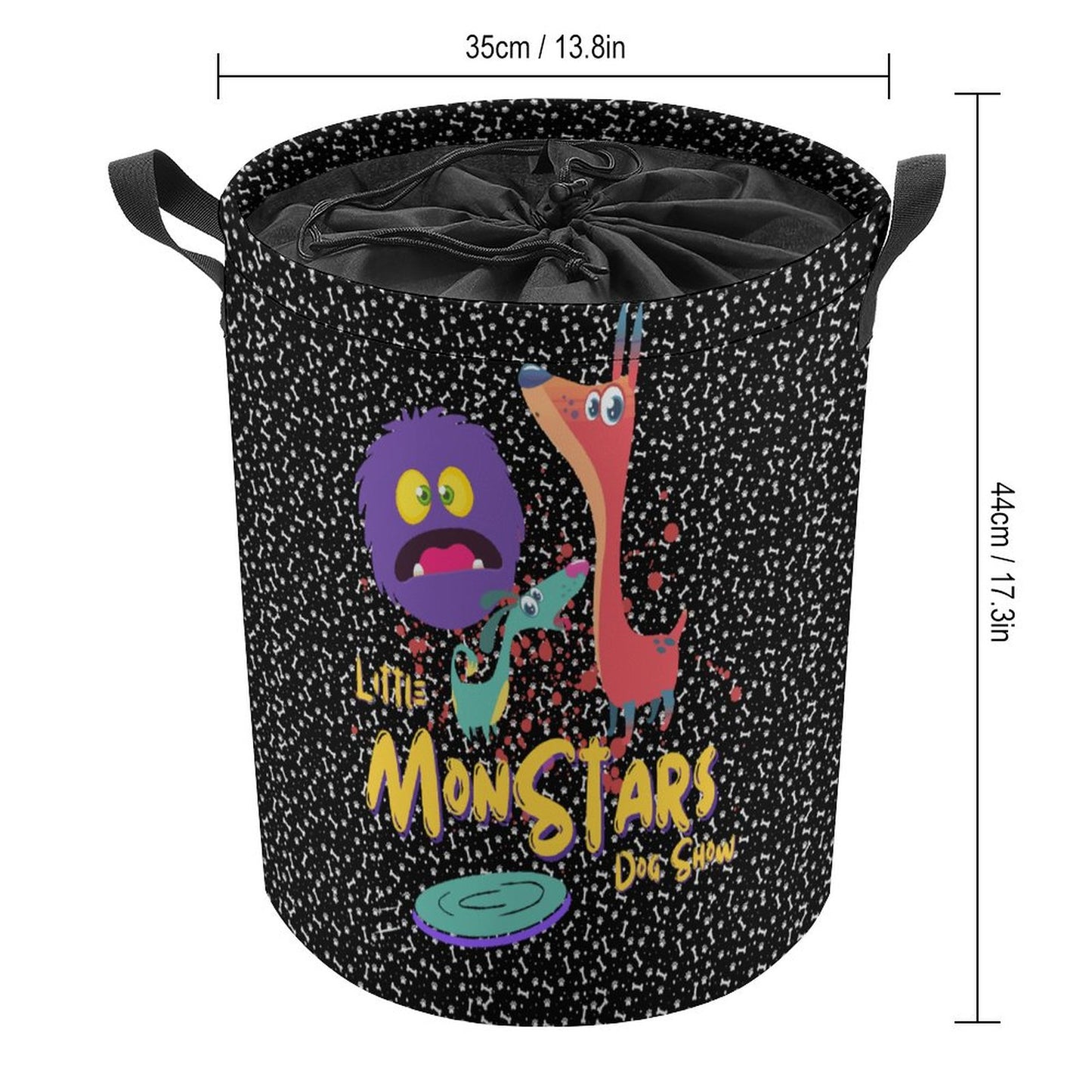 LITTLE MONSTERS Drawstring collapsible Laundry Basket