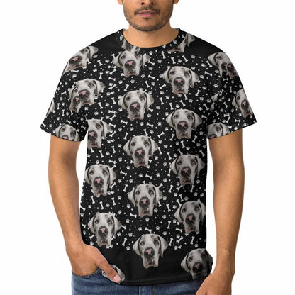 FACE w PAWS-n-BONES  Men's T-Shirt Short Sleeve