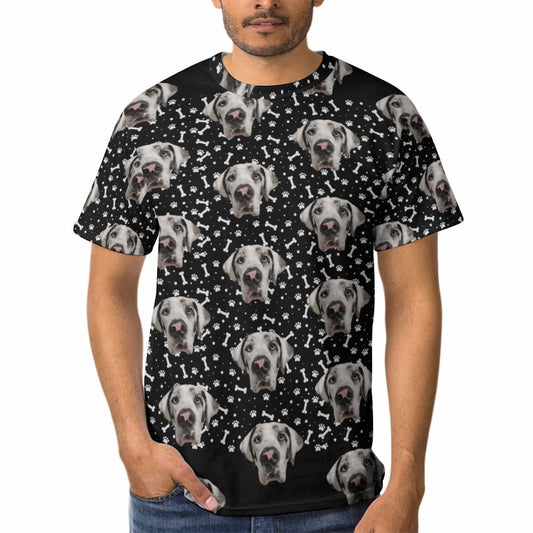 FACE w PAWS-n-BONES  Men's T-Shirt Short Sleeve