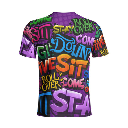 GRAFFITI TRAINING WORDS - Unisex All-Over Print Cotton T-shirts