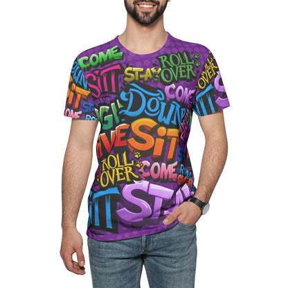 GRAFFITI TRAINING WORDS - Unisex All-Over Print Cotton T-shirts