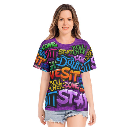 GRAFFITI TRAINING WORDS - Unisex All-Over Print Cotton T-shirts