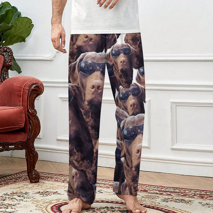 FOXY LADY _ LAB _ COLLAGE FACE DESIGN -Women's Home Pajamas Pants